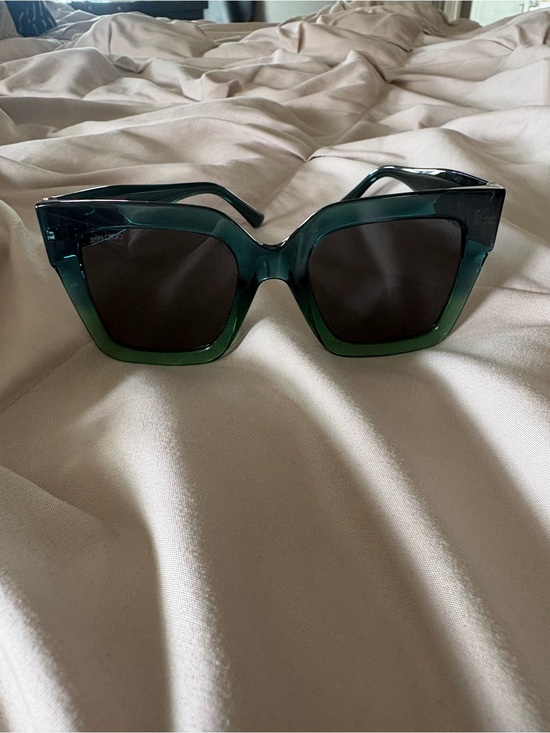 Jimmy Choo Accessories - Jimmy Choo Dark Green Oversized Square Sunglasses